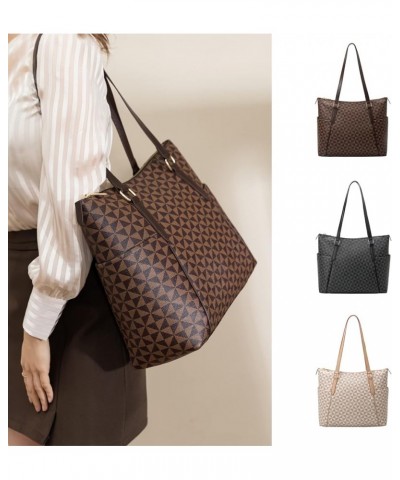 Large Tote Bag for Women, Designer PU Leather Shoulder Purse Handbag for Travel Work Shopping Coffee $18.90 Shoulder Bags