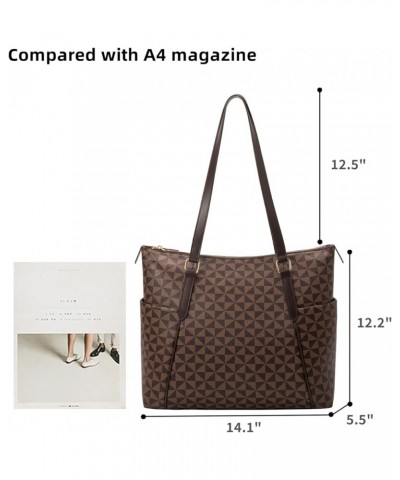 Large Tote Bag for Women, Designer PU Leather Shoulder Purse Handbag for Travel Work Shopping Coffee $18.90 Shoulder Bags