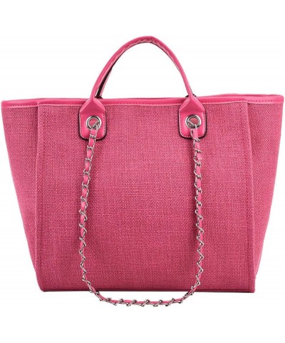 2021 new Korean version bucket bag women's large-capacity hand-held shoulder cross-chain tote bag tide Magenta $14.89 Totes