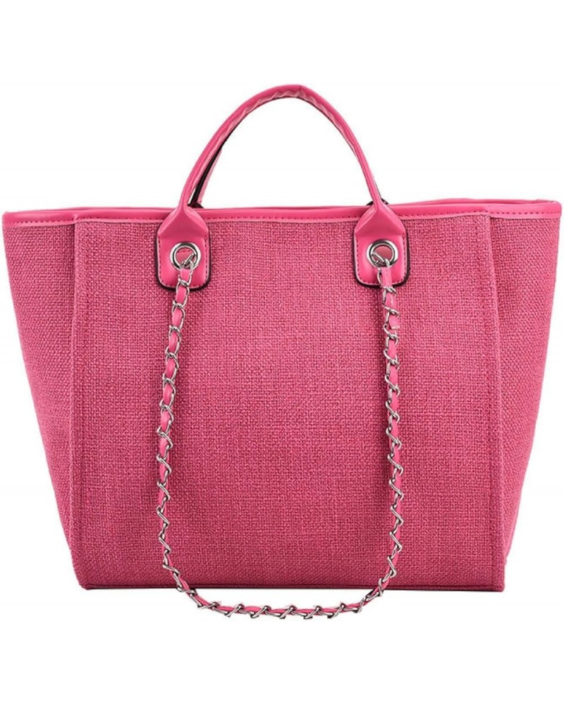 2021 new Korean version bucket bag women's large-capacity hand-held shoulder cross-chain tote bag tide Magenta $14.89 Totes