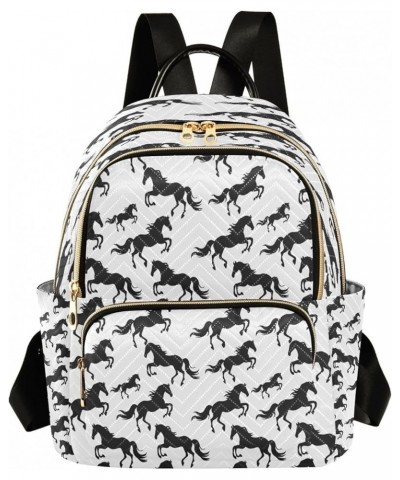 Unicorn Black White Women Backpack Purse Ladies Fashion Shoulder Bag Daypack Travel Bag 10L Small $20.99 Backpacks