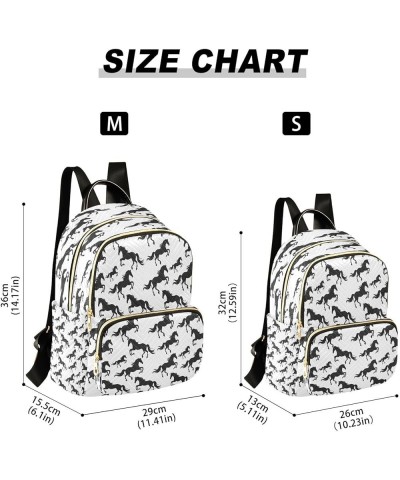 Unicorn Black White Women Backpack Purse Ladies Fashion Shoulder Bag Daypack Travel Bag 10L Small $20.99 Backpacks