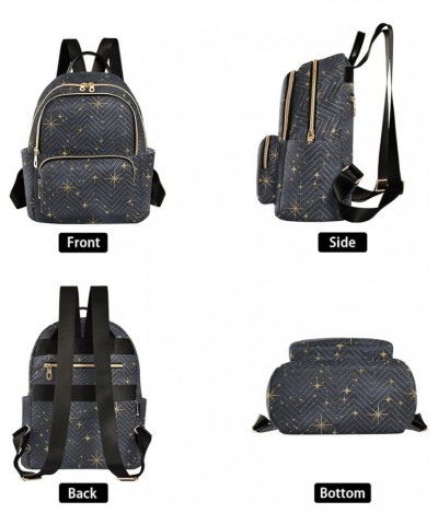 Elegant Stars Night Sky Pattern Women's Backpack Purse Causal Daypack Work Travel College Business Trip Bag Shoulder Bag Smal...