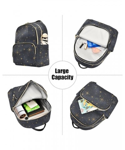 Elegant Stars Night Sky Pattern Women's Backpack Purse Causal Daypack Work Travel College Business Trip Bag Shoulder Bag Smal...