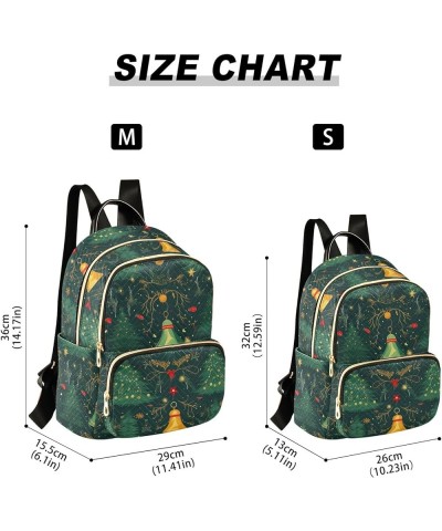 Quilted Backpack for Women Cute Crocodile Surf Women's Mini Backpack Travel Backpack Xmas Tree Bell Small $19.59 Backpacks