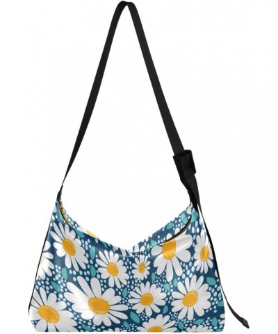 Crossbody Bag Chamomile Flowers White Girls Sport Sling Bag Trendy Womens Purses Crossbody $14.85 Hobo Bags