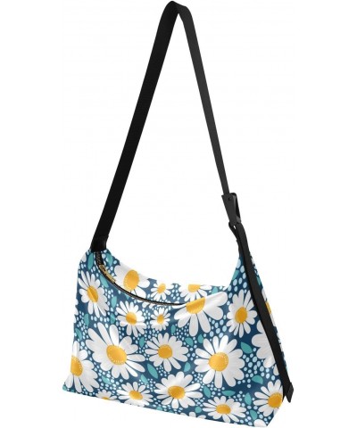 Crossbody Bag Chamomile Flowers White Girls Sport Sling Bag Trendy Womens Purses Crossbody $14.85 Hobo Bags