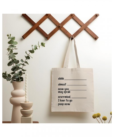 Funny Novelty Gift Sarcasm Saying Nevermind I Have to Poop Natural White Multicolor Canvas Tote Bag $12.76 Totes