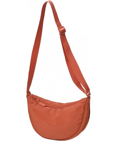 Dumpling Bag Women Armpit Bag Nylon Simple Shoulder Bag Design Crossbody Bag Charger Handbag Orange $9.40 Shoulder Bags