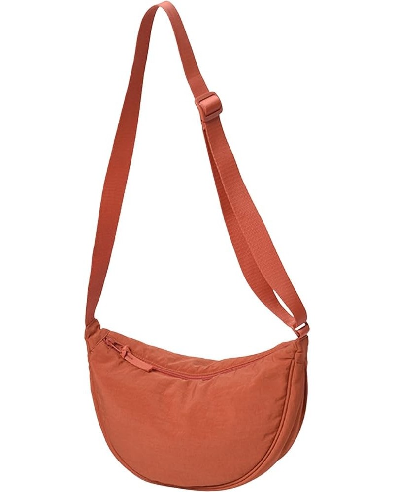 Dumpling Bag Women Armpit Bag Nylon Simple Shoulder Bag Design Crossbody Bag Charger Handbag Orange $9.40 Shoulder Bags