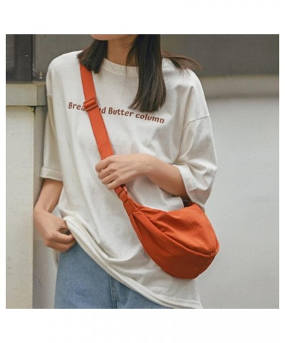 Dumpling Bag Women Armpit Bag Nylon Simple Shoulder Bag Design Crossbody Bag Charger Handbag Orange $9.40 Shoulder Bags