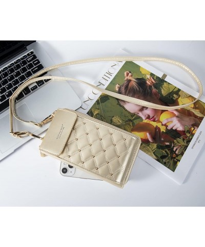 Small Crossbody Cell Phone Purse for Women RFID Blocking Cellphone Wallet Gold $14.99 Crossbody Bags