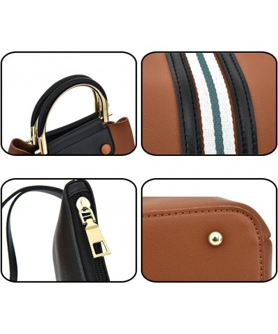 Women Handbag PU Leather Top Handle Handbag Shoulder Bag Messenger Bag Clutch Wallet Card Holder 3 Pcs Set Brown $19.67 Shoul...