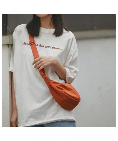 Dumpling Bag Women Armpit Bag Nylon Simple Shoulder Bag Design Crossbody Bag Charger Handbag Orange $9.40 Shoulder Bags