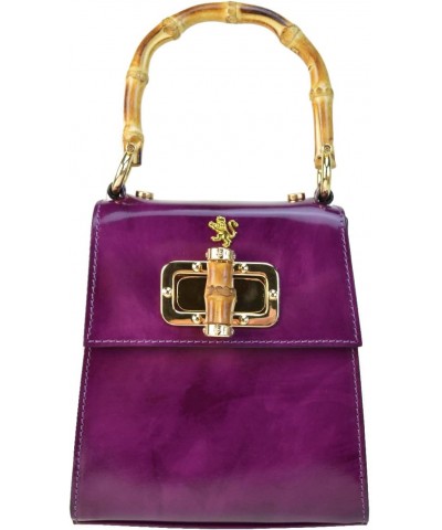 Pratesi Leather Bag for Women Castalia R298/22 in cow leather - Radica Violet Made in Italy $108.81 Handbags