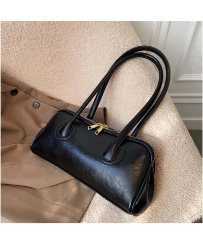 Women's versatile bag, one shoulder underarm bag, handbag, staff bag Black $19.53 Crossbody Bags