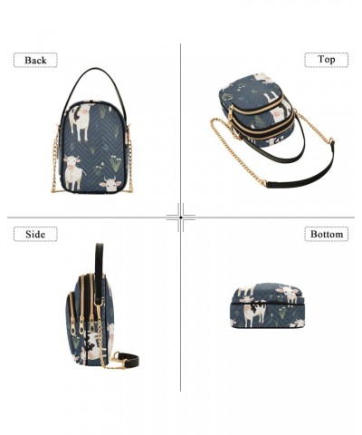 Crossbody Bag for Women, Cow Plants Phone Purse Detachable Chain Bag Shoulder Handbag Wallet $13.43 Crossbody Bags