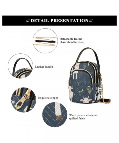 Crossbody Bag for Women, Cow Plants Phone Purse Detachable Chain Bag Shoulder Handbag Wallet $13.43 Crossbody Bags