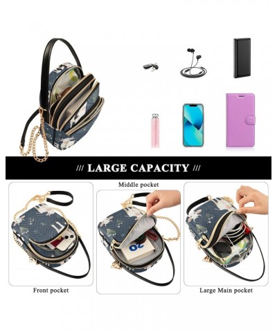 Crossbody Bag for Women, Cow Plants Phone Purse Detachable Chain Bag Shoulder Handbag Wallet $13.43 Crossbody Bags