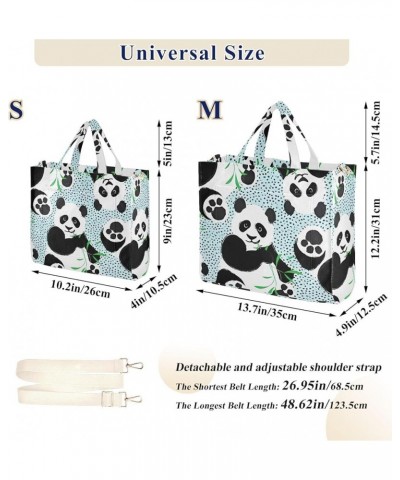 Black White Cute Pandas Women Shoulder Handbag Reusable Grocery Tote Teacher Bride Friend Tote Crossbody Handbag Panda Eucaly...