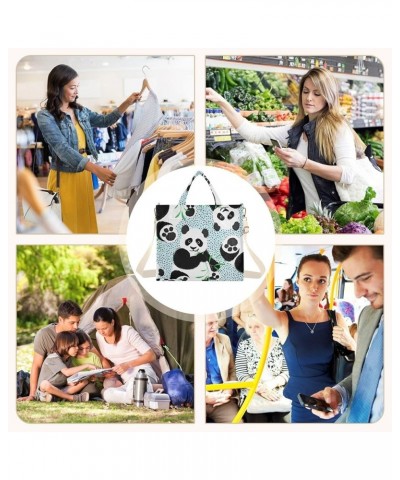 Black White Cute Pandas Women Shoulder Handbag Reusable Grocery Tote Teacher Bride Friend Tote Crossbody Handbag Panda Eucaly...