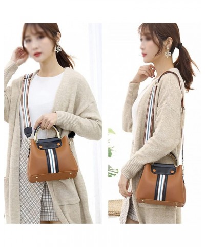 Women Handbag PU Leather Top Handle Handbag Shoulder Bag Messenger Bag Clutch Wallet Card Holder 3 Pcs Set Brown $19.67 Shoul...