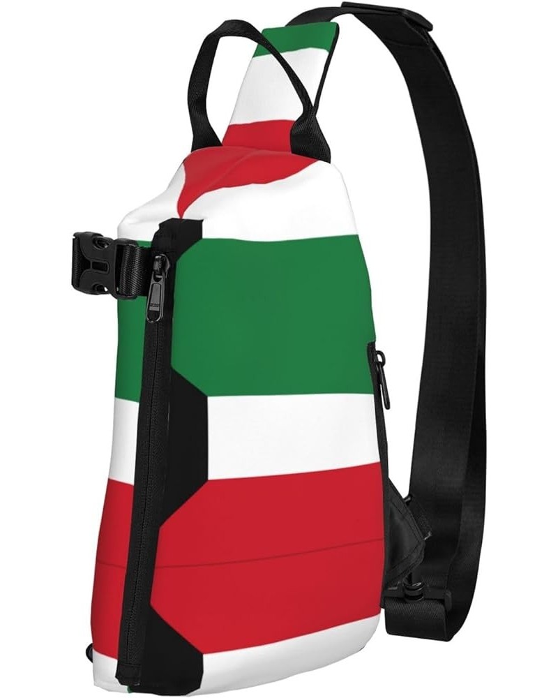 Michigan State Flag Print Cross Bag Crossbody Backpack Lightweight Travel, Hiking Sling Bag Gym Kuwaiti Flag $14.66 Backpacks