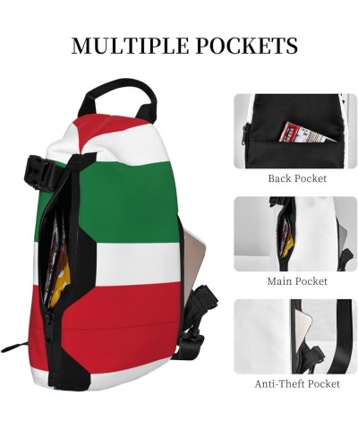 Michigan State Flag Print Cross Bag Crossbody Backpack Lightweight Travel, Hiking Sling Bag Gym Kuwaiti Flag $14.66 Backpacks