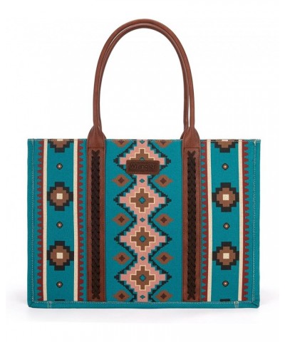 Wrangler Tote Bag for Women Aztec Top Handle Satchel Purse Boho Shoulder Handbags Angel Diamond Dark Tealblue 3pcs $40.49 Totes