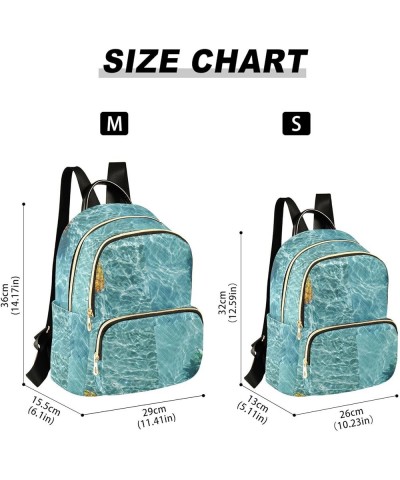 Ripe Pineapple Into Water on Sunny Beach Casual Fashion Polyester Travel Rucksack Shoulder Bag Color Small $17.39 Backpacks