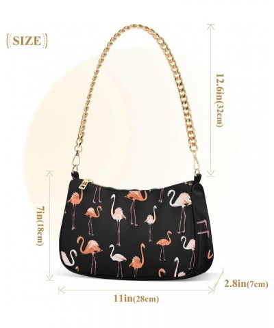 Pink Exotic Flamingo Birds Shoulder Bags for Women Small Handbags Mini Clutch Purse $16.19 Shoulder Bags