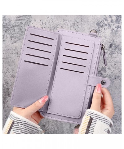 Women's Wallets PU Leather Cell Phone Slim Wallet Multi Cards Holder Clutch Purse Bifold Thin Handheld Purse (purple) purple ...