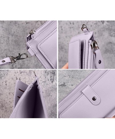 Women's Wallets PU Leather Cell Phone Slim Wallet Multi Cards Holder Clutch Purse Bifold Thin Handheld Purse (purple) purple ...