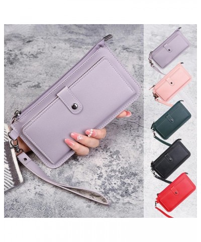 Women's Wallets PU Leather Cell Phone Slim Wallet Multi Cards Holder Clutch Purse Bifold Thin Handheld Purse (purple) purple ...