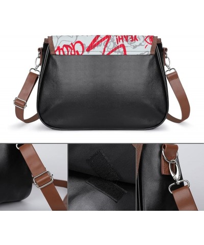 Fashion Crossbody Bags Women's Shoulder Bags Classic City Leather Satchels Hobo Bags Cats Cute Cartoon Color5 $27.99 Hobo Bags