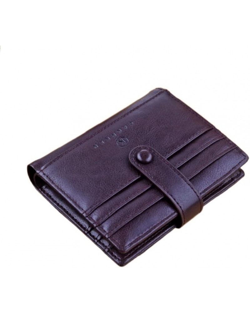 Short Multi-Function Driver's License Pack Card Holder Buckle Casual Retro Wallet (Color : Brown) Coffee $33.34 Wallets