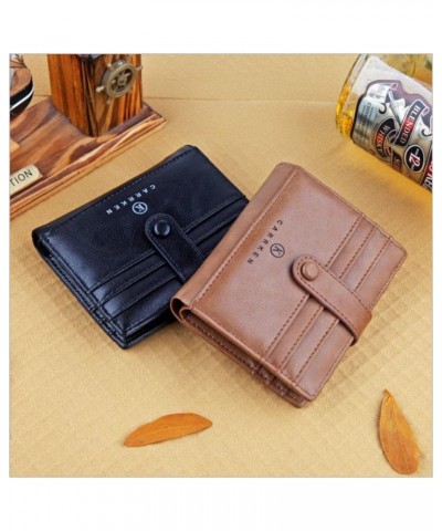 Short Multi-Function Driver's License Pack Card Holder Buckle Casual Retro Wallet (Color : Brown) Coffee $33.34 Wallets