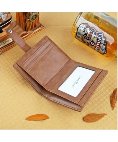 Short Multi-Function Driver's License Pack Card Holder Buckle Casual Retro Wallet (Color : Brown) Coffee $33.34 Wallets