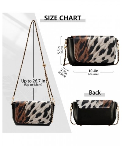 Cows Print Crossbody Bag for Women Girls,Leather Cross Body Purses Chain Strap Handbags Shoulder Bag $18.80 Crossbody Bags