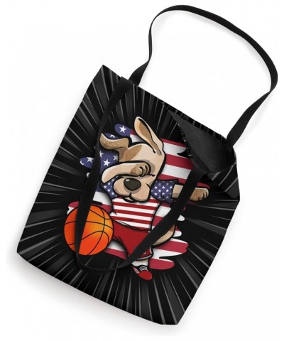 Dabbing Dog American Basketball Fans Jersey USA Flag Sports Tote Bag $11.98 Totes