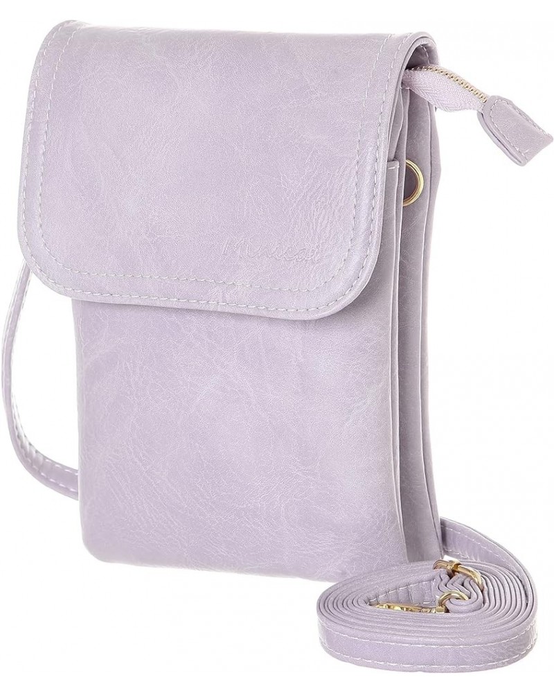 Roomy Pockets Small Crossbody Bags Cell Phone Wallet Purses for Women Bigger-light Purple $10.45 Crossbody Bags