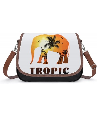 Printed Crossbody Bags Women City Leather Shoulder Bag Satchel Hobo Bags Trendy Summer Coconut Tree Color2 $29.99 Hobo Bags