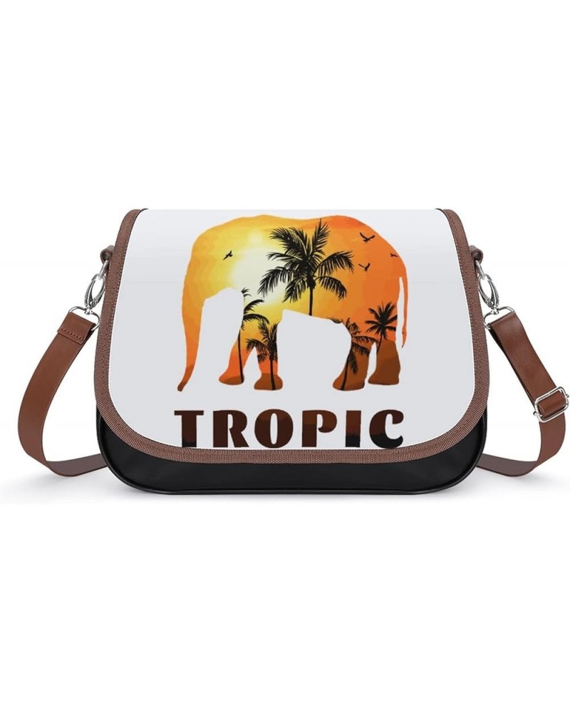 Printed Crossbody Bags Women City Leather Shoulder Bag Satchel Hobo Bags Trendy Summer Coconut Tree Color2 $29.99 Hobo Bags