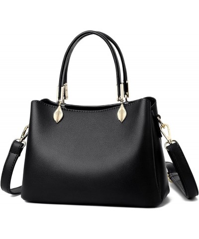 Satchel Purses And Handbags For Women With Multiple Compartments, Pu Trendy Ladies Crossbody Shoulder Bag A-black $45.77 Totes