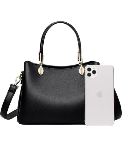 Satchel Purses And Handbags For Women With Multiple Compartments, Pu Trendy Ladies Crossbody Shoulder Bag A-black $45.77 Totes