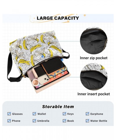 Casual Shoulder Bag Crossbody Cartoon Monkey Bananas Skins Hobo Handbag Purses with Wide Shoulder Strap Trendy Large Messenge...