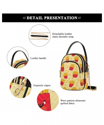 Kawaii French Fries Small Crossbody Bags for Women Cell Phone Shoulder Purse Handbags Wallet 21215077 $16.19 Crossbody Bags