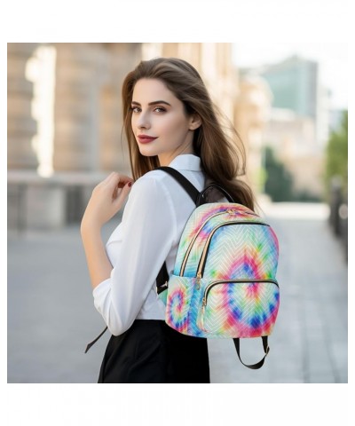 Backpack Purse for Women Rainbow Tiedye Artistic Circle Casual Shoulder Bag Small Backpack M Small $14.04 Backpacks