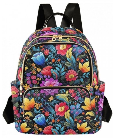 Bright Color Floral Fashion Backpack Purse for Women, Casual Daypacks, Ladies Gift for Traveling Hiking Multicolor Small $14....