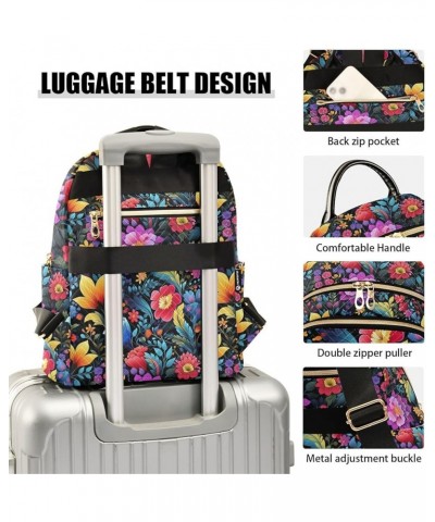 Bright Color Floral Fashion Backpack Purse for Women, Casual Daypacks, Ladies Gift for Traveling Hiking Multicolor Small $14....